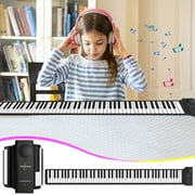 YFGEFTR Deals 88 Key Thick Version Of Hand Rolled Piano With External Keyboard Folding Simulation For Adult Practice Portable Electronic Piano